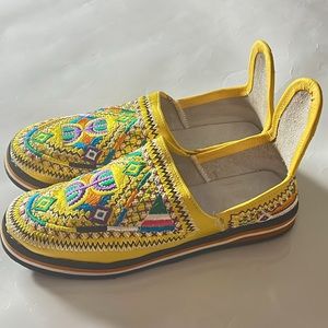 Espadrilles Shoes Embroidery Moroccan Slip On Shoes  with Organic Leather